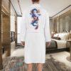 Blue Dragon White Morning Robe For Men - Image 3