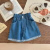 Girls' Jeans Bud Shaped Waist Shorts - Image 2