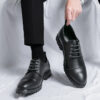 Three-joint Leather Shoes Men's Business Formal Wear Business Casual Round Head - Image 3