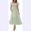 Pullover Square Collar Long Sleeve Ruffled High Waist Tight Dress - Image 2