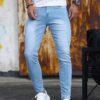 Man Pants Retro Washing Zipper Sretch Jeans Casual Slim Fit - Image 5