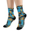 Grunge Orange Blue Classic Crew Socks - Image 5