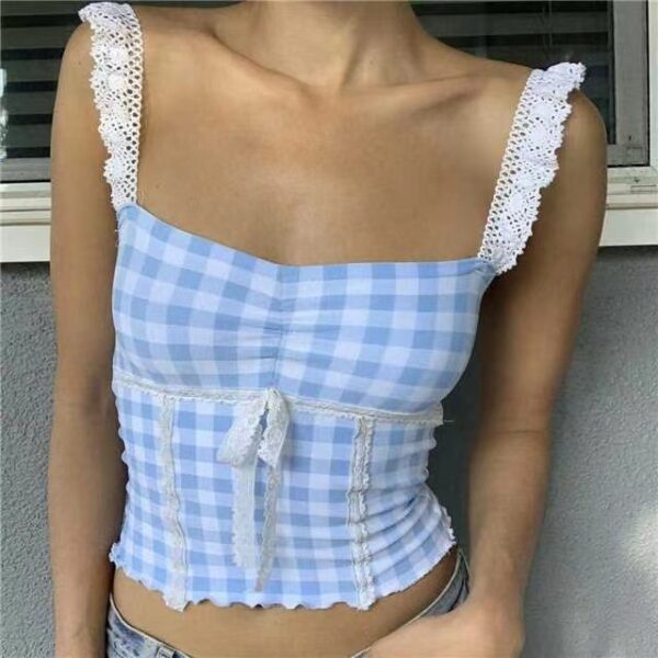 Stitching Lace Small Sling Age-reducing Slim Vest