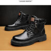 Men's Boots Plus Size Vintage Leather Worker Boot - Image 3