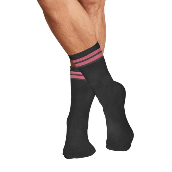 Black Socks With Red Stripes For Men