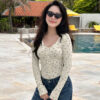 Women's Fashion Casual Floral Long-sleeved Jumpsuit - Image 3