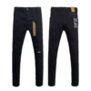 Straight Ripped Stretch American High Street Casual Men's Jeans - Image 3