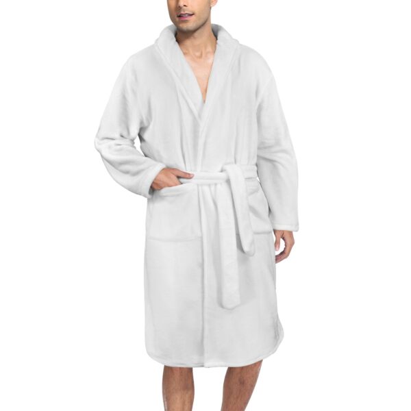 Blue Dragon White Morning Robe For Men