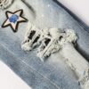 Medal Printed Badge Ripped Jeans Men - Image 3