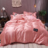 Pure Color Washed Silk Bed Sheet Ice Silk Four-piece Bed Sheet Duvet Cover - Image 5