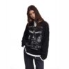 American Retro Punk Printed Pearl Buckle Fake Two-piece Long Sleeve - Image 4