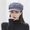 Navy Octagonal Cap Children's Woolen Houndstooth - Image 3