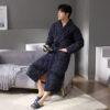 Pure Cotton Long Sleeved Autumn And Winter Thin Quilted Bathrobe Bathrobe - Image 10