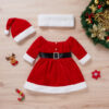 Autumn Baby Red Christmas Dress Hat - Image 4