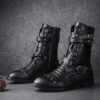 Middle Tube Leather Boots Ceremonial Motorcycle Men's Martin Performance - Image 4