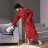 Pure Cotton Long Sleeved Autumn And Winter Thin Quilted Bathrobe Bathrobe - Image 9