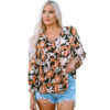 Women's Floral Print Lace Casual Style Pullover Shirt - Image 4