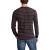 Purple Yellow Black Striped Long Sleeve T-shirt For Men - Image 2