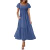 Pullover Square Collar Long Sleeve Ruffled High Waist Tight Dress - Image 7