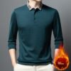 Autumn And Winter New Men's Fleece T-shirt Lapel Loose, Simple And All-matching - Image 3