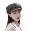 Navy Octagonal Cap Children's Woolen Houndstooth - Image 7