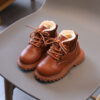 Children's Boots Martin Boys Leather Low-Cotton Cotton Girls Baby - Image 5