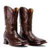 Embroidered Tube Edge Stitching Plaid Pointed Men's Boots - Image 5