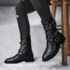 Middle Tube Leather Boots Ceremonial Motorcycle Men's Martin Performance - Image 3