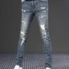 Men's Fashion Slim Fit Skinny Stretch Ripped Jeans - Image 4