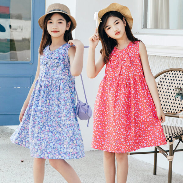 Girls' Fashionable Simple Cotton Print Skirt