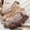 Cotton Socks Embossed  Three-dimensional Small Flower Socks - Image 6