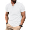 Retro Casual Cotton Solid Color Short Sleeve - Image 7