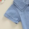 Summer Solid Color Denim Baby Onesie - Image 2