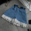 Women's High Waist Lace Stitching Shorts - Image 5