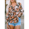 Women's Floral Print Lace Casual Style Pullover Shirt - Image 9