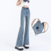 Women's Loose And Lazy Style Hip Raise Slimming Stretch Flared Pants Jeans - Image 5