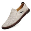Outdoor Leisure Slip-on Flat Handmade Leather Shoes Men - Image 2