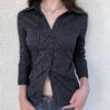 Lapel Breasted Cardigan Long Sleeve Shirt - Image 3