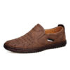 Outdoor Leisure Slip-on Flat Handmade Leather Shoes Men - Image 4