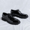 Mid-top British Patent Leather Shoes Big Toe All-match - Image 3