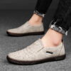 Outdoor Leisure Slip-on Flat Handmade Leather Shoes Men - Image 3