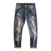 Retro Beggar Ripped Patch Jeans For Men - Image 3