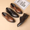 Hong Kong Style Retro Scratch Pattern Formal Business Leather Shoes - Image 7
