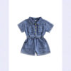 Girls' Lapel Cowboy Siamese Shorts - Image 4