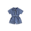 Girls' Lapel Cowboy Siamese Shorts - Image 5