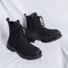 Black High-top Mid-calf Tooling Round Head Thick Bottom Martin Boots - Image 5