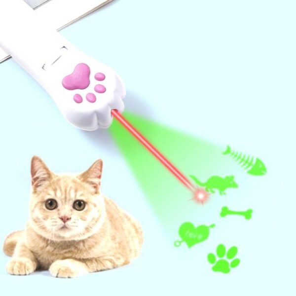 Pet Projection Toy USB Rechargeable LED Pattern Projector Cat Teaser