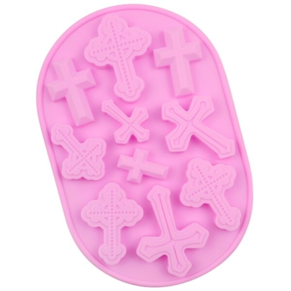 10 Grids Vintage Cross Silicone Chocolate Mould Cake Decoration Molds, 10 Grids Cross