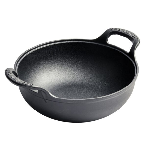 Cast Iron Frying Pan Stewpot Universal Uncoated Non-Stick Casserole, 20cm, 25cm, 27cm