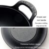 Cast Iron Frying Pan Stewpot Universal Uncoated Non-Stick Casserole, 20cm, 25cm, 27cm - Image 7